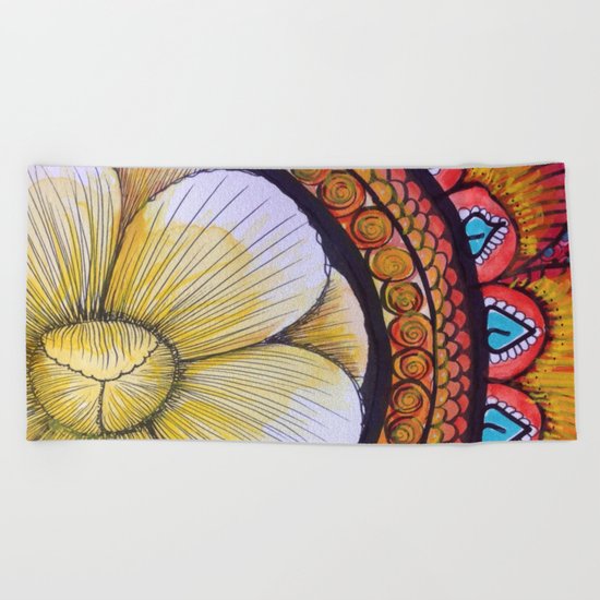 Flower Power Beach Towel