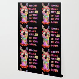 Funny teacher llama graphic design gifts Wallpaper