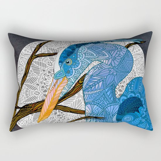Egret Moon Rectangular Pillow