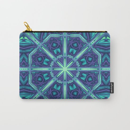 Kaleidoscope abstract in blue, purple and green Carry-All Pouch