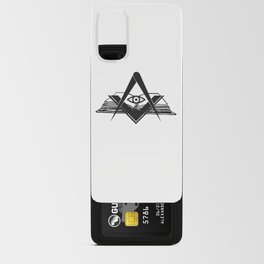 Masonic compasses with book and all-seeing eye black design Android Card Case