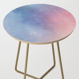 Pastel Blue Pink Painted Surface Colorful Watercolor Side Table