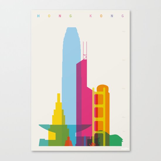 Shapes of Hong Kong. Accurate to scale Canvas Print