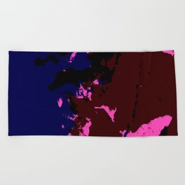 Ishiteru - Abstract Colorful Dark Art Pattern Beach Towel