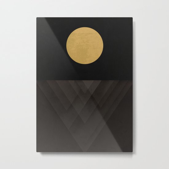 Moon Reflection on Quiet Ocean Metal Print
