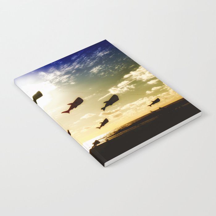 Dou colore photo of Flying whales Notebook