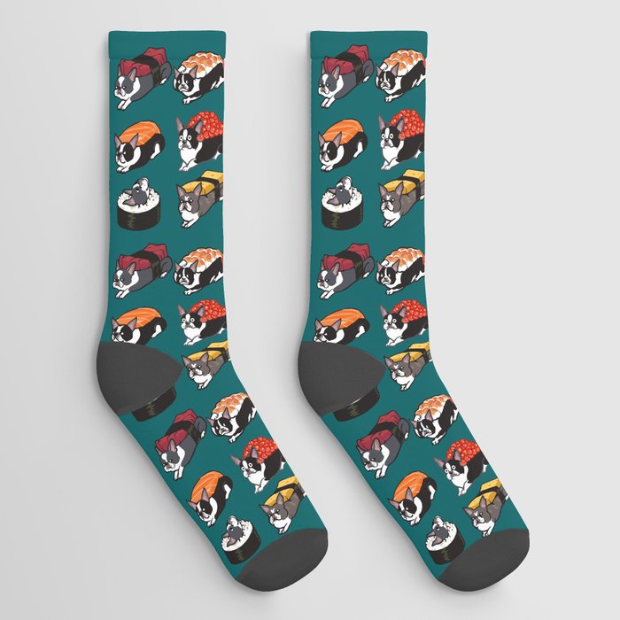 Sushi  Boston Terrier Socks