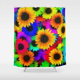 Pop Art Sunflowers Shower Curtain