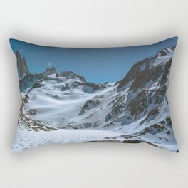 Argentina Photography - Mountain Covered In Snow Under The Blue Sky Rectangular Pillow