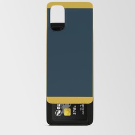 Simple Elegant Minimalist Frame Pattern 1 in Light Mustard on Solid Navy Blue Android Card Case