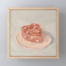 Heart cake Framed Mini Art Print
