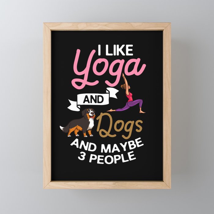 Yoga Dog Beginner Workout Poses Quotes Meditation Framed Mini Art Print