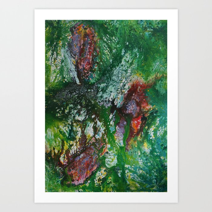 Abstract Jungle Flowers Art Print By Lxsunart Society6