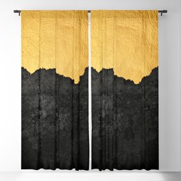 Black Grunge & Gold texture Blackout Curtain