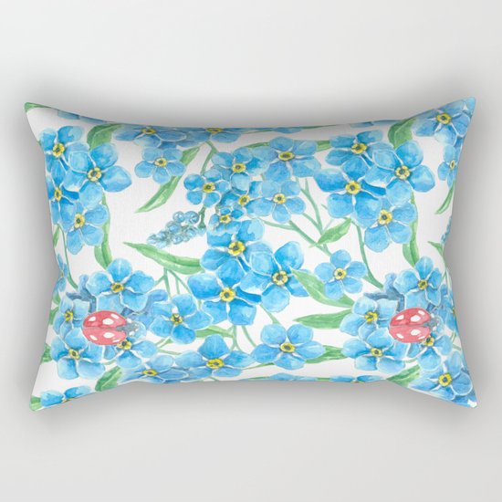 Forget me not seamless floral pattern Rectangular Pillow