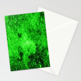 galaxy Stars 3 Bright Green Stationery Card