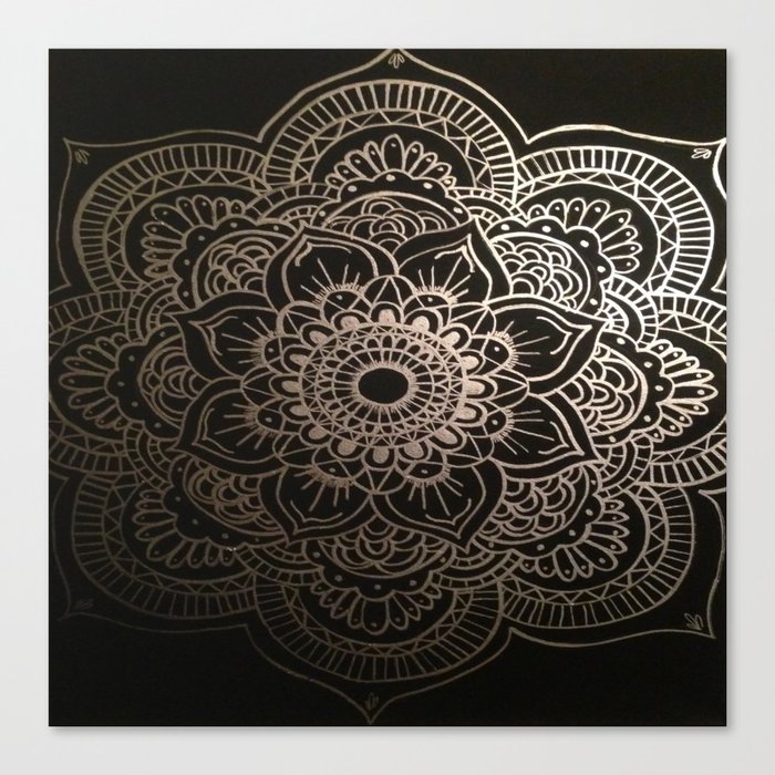 Silver Mandala Canvas Print