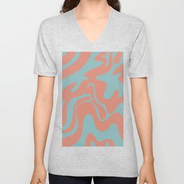 33 Abstract Liquid Swirly Shapes 220725 Valourine Digital Design  V Neck T Shirt