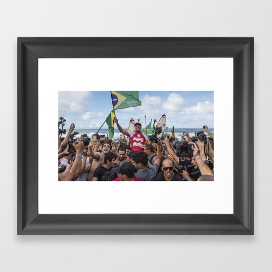 Gabriel Medina wins the ASP World Championship Framed Art Print