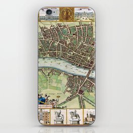 Plan of London - 1688 Vintage pictorial map iPhone Skin