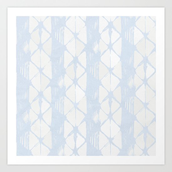Simply Braided Chevron Sky Blue on Lunar Gray Art Print