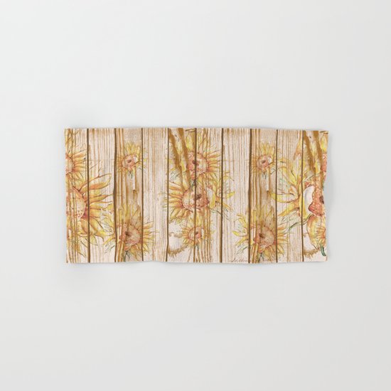 Vintage Sunflowers #9 Hand & Bath Towel