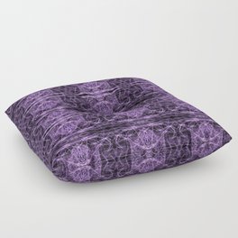 Liquid Light Series 47 ~ Purple Abstract Fractal Pattern Floor Pillow