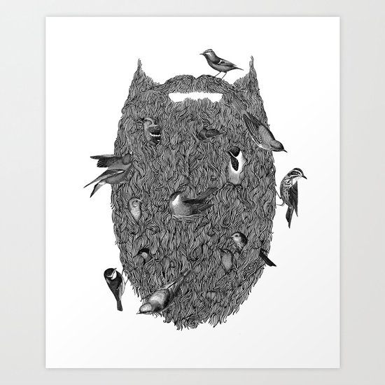Bird Beard Art Print