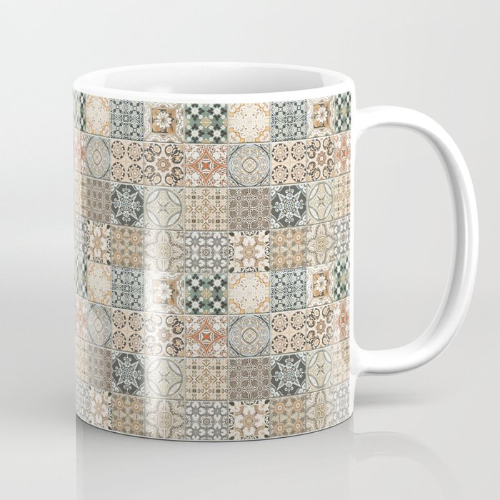 N49 - Oriental Traditional Moroccan Farmhouse Style Texture Artwork. Coffee Mug