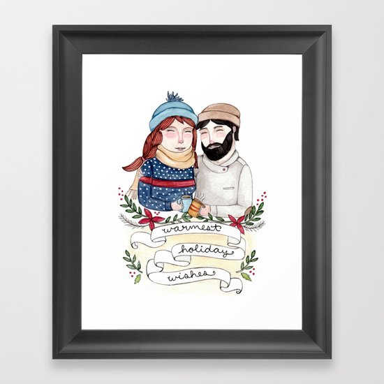 Warmest Holiday Wishes Framed Art Print