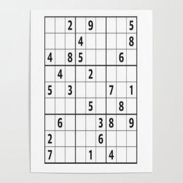 Sudoku Series: Hard Level - Mono Poster