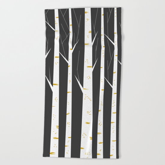 Birch forest Beach Towel
