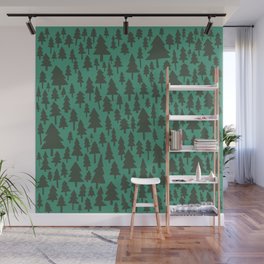 Pacific Northwest Forest Pattern Wall Mural