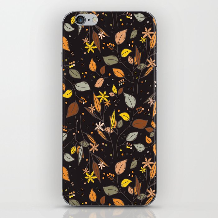 Autumn leaves, berries and flowers - fall themed pattern iPhone Skin