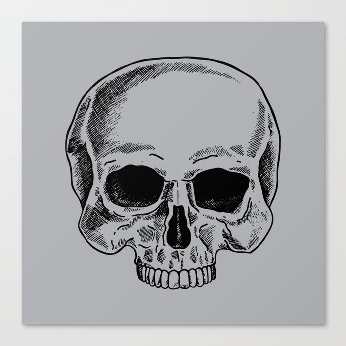Skulls Horror Gothic Victorian Black Gray Grey Canvas Print
