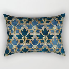 Abstract Leaves Pattern (copper& prussian blue) Rectangular Pillow
