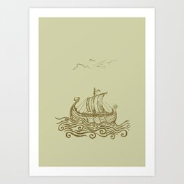 Viking ship Art Print