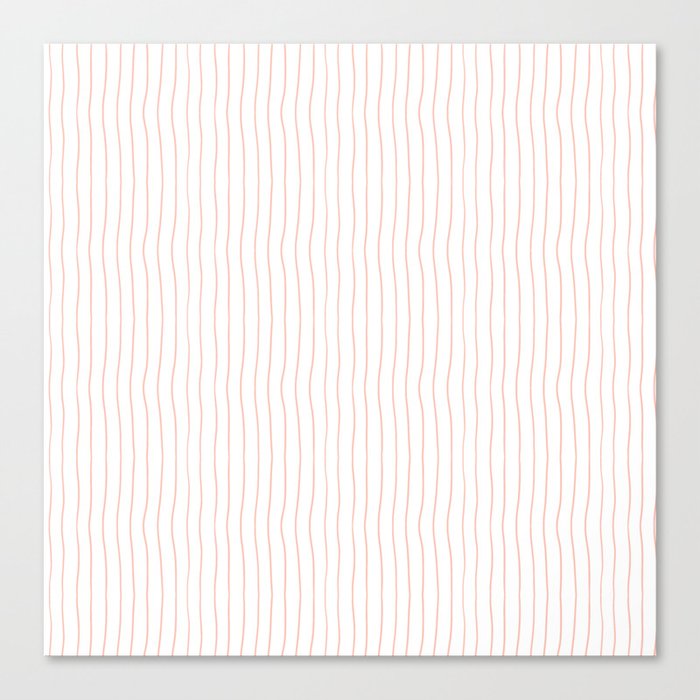 White and Pink Slim Line Pattern Canvas Print