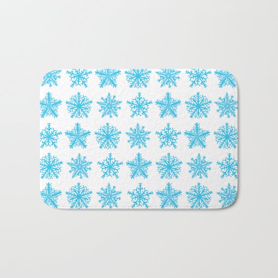 Sky Blue Star Pattern Bath Mat