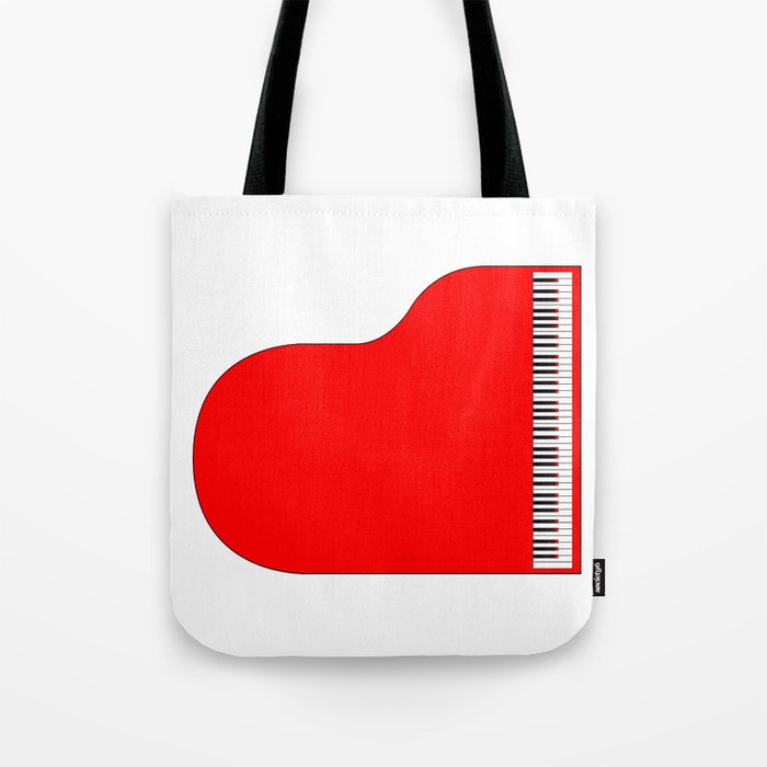 Red Grand Piano Tote Bag