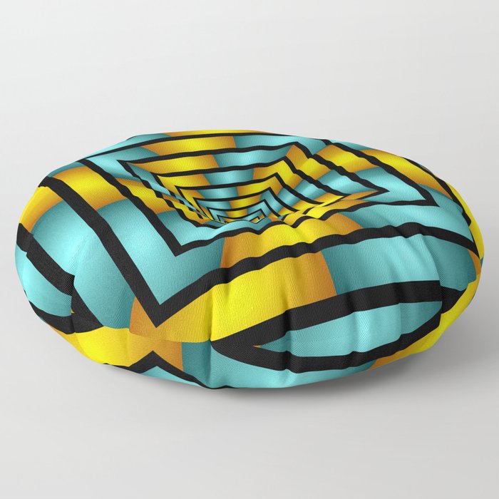 Colorful Tunnel 2 Digital Art Graphic Floor Pillow