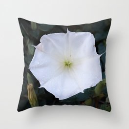 "Moonflower Magic" Botanical Photo Art Throw Pillow