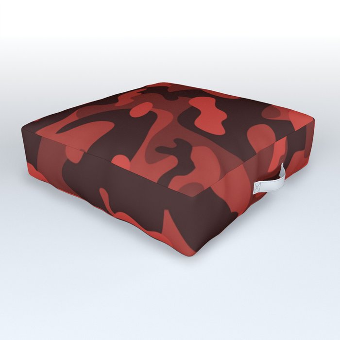 Camouflage Red and Black Pattern Outdoor Floor Cushion