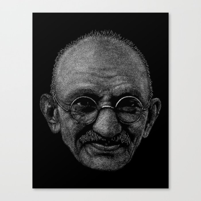 Gandhi - Point Art Canvas Print