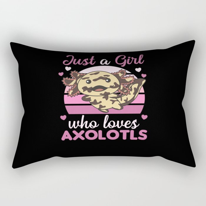 Axolotl Lovers Sweet Animals For Girls Pink Rectangular Pillow