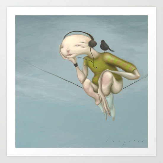 Up here with you Art Print