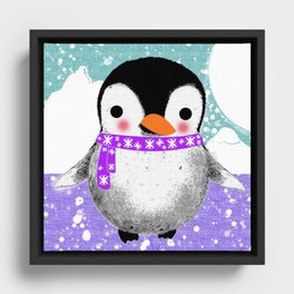 Baby Penguin Framed Canvas