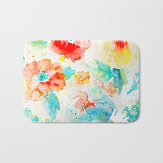 Abstract Flowers 02 Bath Mat