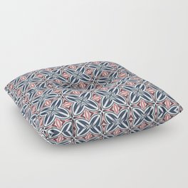 Modern red and blue retro repeat pattern Floor Pillow