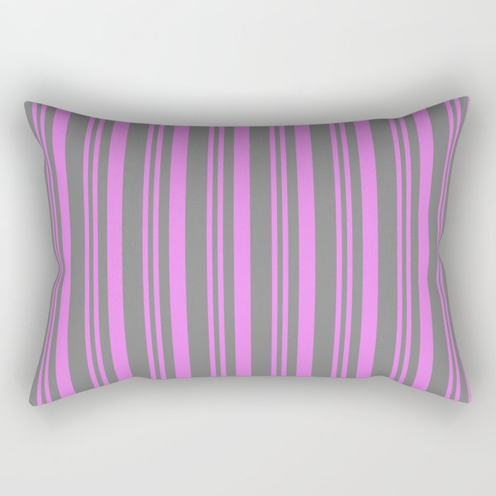 Violet & Gray Colored Stripes Pattern Rectangular Pillow